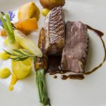 Rosa gebratene Brust von der Schneebergland-Ente