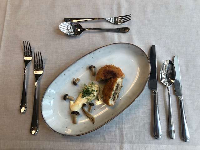 Gebackenes Risotto mit Bergkäse-Pilzfülle