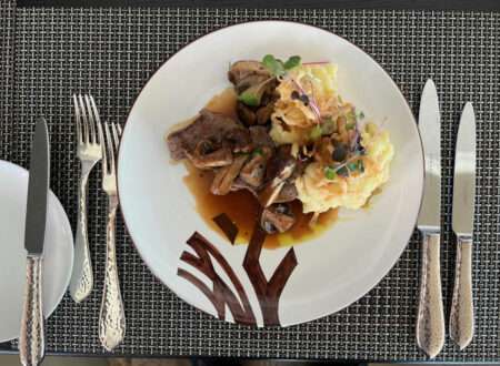 Beiriedschnitte auf Erdäpfel- Röstzwiebelpüree